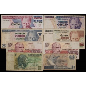 World. Lot of 8 Banknotes 1976-1993