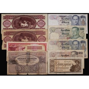 World. Lot of 9 Banknotes 1927-1998