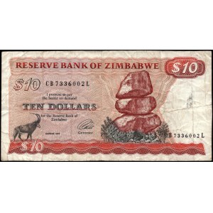 Zimbabwe. 10 Dollars 1994