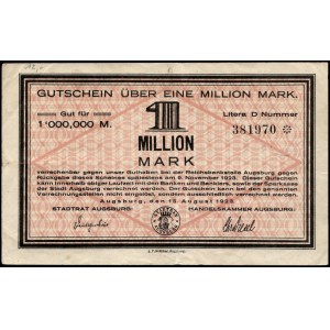 Germany. Augsburg 1 Million Mark 1923