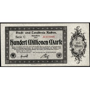 Germany. Aachen 100 Million Mark 1923