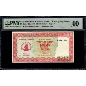 Zimbabwe. 10000 Dollars 2003 Acting Governor
