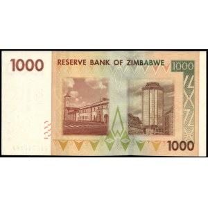 Zimbabwe. 1000 Dollars 2007
