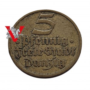 Wolne Miasto Gdańsk WMG , 5 fenigów 1932