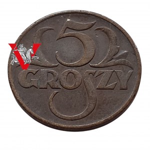 II RP 5 groszy 1939 , Piękny Stan