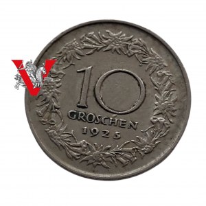 Austria 10 Groszy 1925, Bardzo ładne