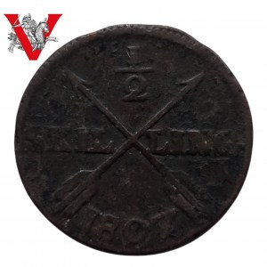 Szwecja 1/2 Skilling 1807