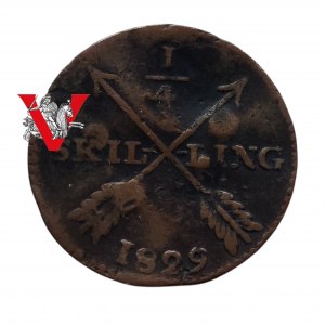 Szwecja 1/4 Skilling 1829