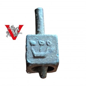 JUDAIKA, Piękny Dreidel Żydowski , Bączek, Hebrajskie Litery, Piękny , XVIII-XIX wiek