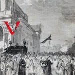 Januaraufstand, Warschau Manifestation während Suminskis Beerdigung, Dzeworyt von 1863 Sehr große Grafik