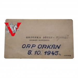 Navy business card Ensign Grzonka Gdynia Fallen on ORP ORKAN