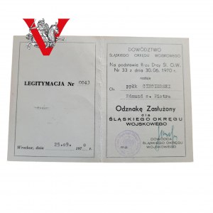 Odznaka Zasłużony dla SOW, Płk Ciecierski, Legitymacja