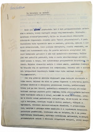 Pasternak Leon - Too early for love typescript of 117 cards with handwritten corrections by the author (number of cards to be verified)