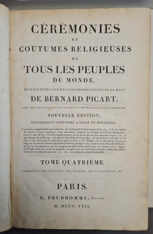 PICARD Bernard - CEREMONIES ET COUTUMES RELIGIEUSES en français, Vol. 3