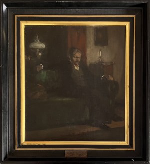 Wojciech Weiss ( 1875 - 1950 ), Portret mężczyzny we wnętrzu