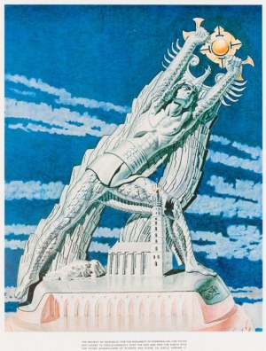 Stanisław Szukalski (1893 - 1987 ), Kopernik poskramiający słońce, 1973
