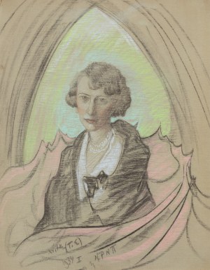 Stanisław Ignacy Witkiewicz \ Witkacy (1885 Warszawa - 1939 Jeziory na Polesiu), Portret kobiety (Heleny Czerwijowskiej?), 1934