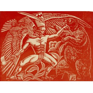 Wladyslaw Skoczylas (1883 Wieliczka - 1934 Warsaw), Fight with the Bear, 1923