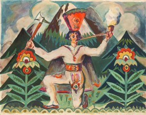 Marian Malina (1922 Sosnowiec - 1985 Sosnowiec), Szkic do malowanki ludowej 