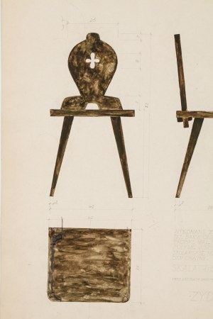 Danuta Widajewicz-Turkiewicz (1930 - 2014), Projekt zydla, 1969
