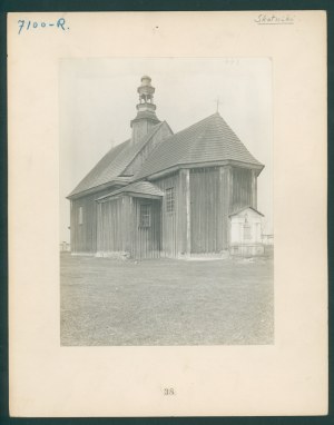Kostol Nepoškvrneného počatia Panny Márie v Skotnikoch [pohľad od východu] [fotografia z archívu Spoločnosti pre starostlivosť o pamiatky minulosti / 1912].