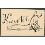 Kwartet ilustracja do kącika literackiego Latawiec Benedykta Hertza rysunek Ignacy Witz proj. il do Nowiny Literackie R. 2, nr 45 7 listopada 1948 [tusz papier / 1948]