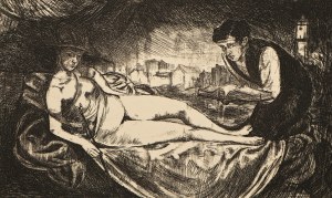 Xiega Bałwochwalcza wg cliche-verre Brunona Schulza Etching Małgorzata Leszczewska-Włodarska [1992].