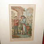 Niederrheinisch-westfälische Volksstrachten [Ľudové kroje z Dolného Porýnia a Vestfálska] Grafický drevorez Albrechta Kretschmera [Nemecko / cca 1870].