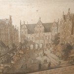 Vue de Danzig [Widok Gdańska - Zielona Brama z częścią Długiego Targu] Grafika Miedzioryt Balthasar Friedrich Leizel [Niemcy / Augsburg / 1780]