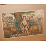 Der verlorene Sohn hütet die Schweine [Syn marnotrawny pasie świnie] Grafika Litografia [Niemcy / XIX wiek]