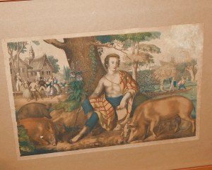 Der verlorene Sohn hütet die Schweine [The Prodigal Son Grazes the Pigs] Graphic Lithograph [Germany / 19th century].