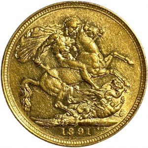 Australia 1891-S Gold Sovereign