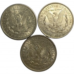 United States 1921 Morgan Dollar Lot Of All Different Mints (3 Pieces)