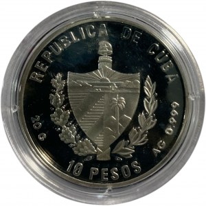 Cuba 1990 10 Pesos Silver Proof First Voyage of Columbus