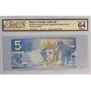 Bank of Canada 2006 $5 Banknote