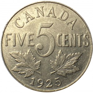 Canada 1925 5 Cents Key Date
