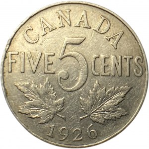 Canada 1926 5 Cents Far 6