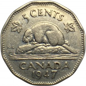 Kanada 1947 5 Cents Dot