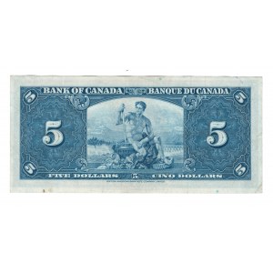 Bank of Canada 1937 $5 Banknote