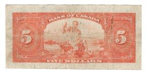 Bank of Canada 1935 $5 Banknote