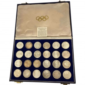 Germany 1972 Silver 10 Mark Coin Set Munich Olympics (24 pieces)