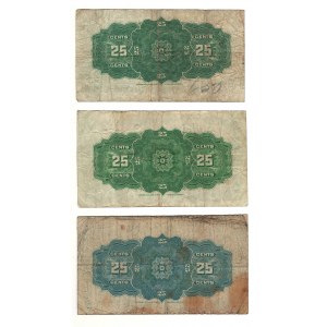 Dominion of Canada 1900 25 Cent Shinplaster Banknote Lot (3 Pieces)