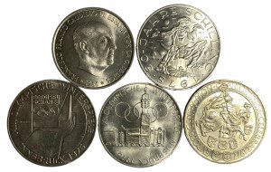 Austria and Spain 1966 - 1977 Silver Coin Lot (5 Pieces)
