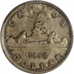 Kanada 1953 Silber Dollar Schulterfalte