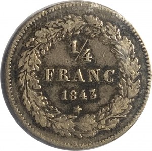 Belgien 1843 1/4 Franc