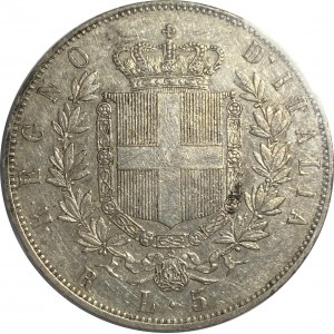 Italy 1870R 5 Lira