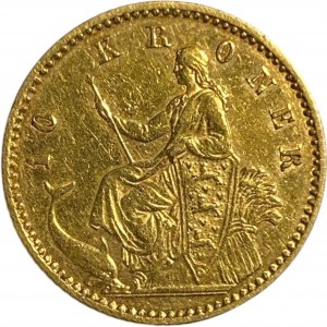 Denmark 1890 10 Kroner Gold