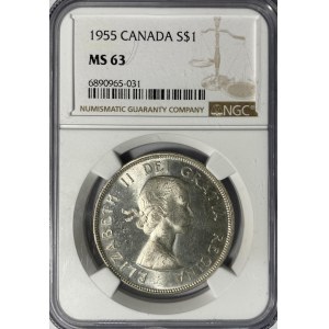 Canada 1955 Silver Dollar