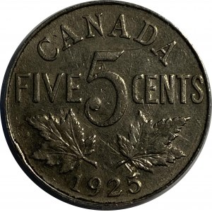 Canada 1925 5 Cents Key Date