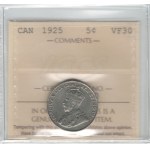 Canada 1925 5 Cents Key Date